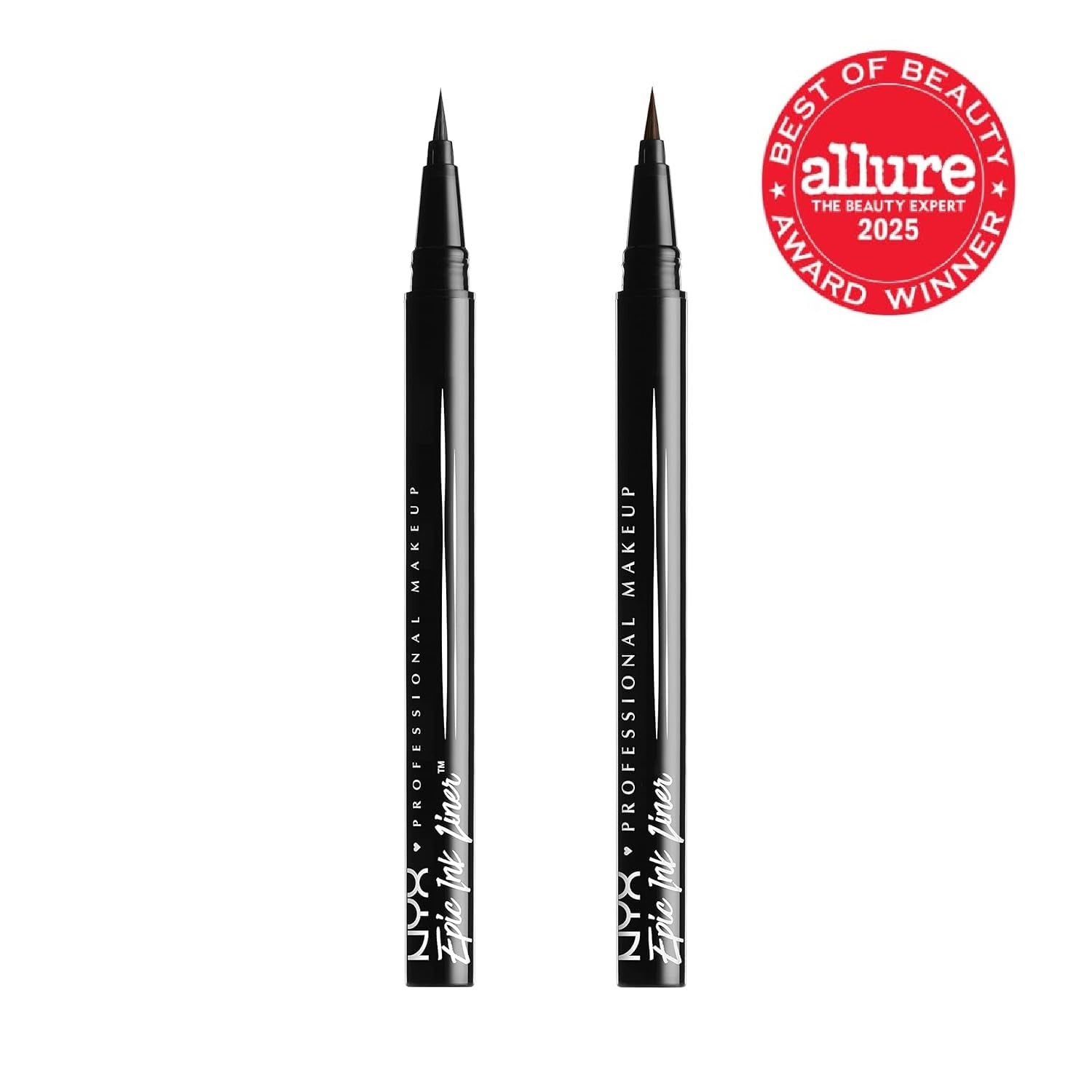 Epic Ink Liner, Waterproof Liquid Eyeliner - Black (Pack of 2), Vegan Formula