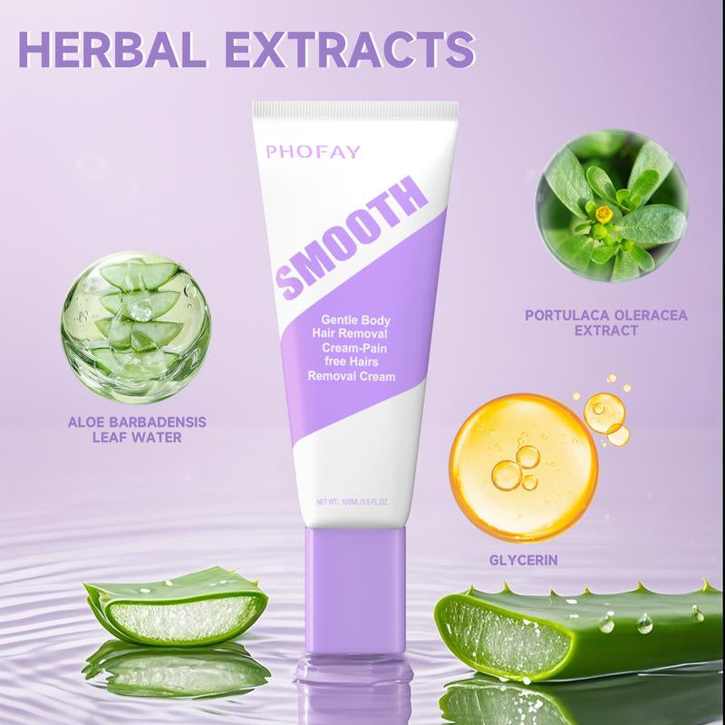 Bikini Pain-Free Hair Removal Cream for Sensitive Skin, Hypoallergenic Formula-Gentle & Fast-Acting Depilatory with Citrus Scent, Aloe & Hyaluronic Acid for Soothing Care, Suitable for Men & Women