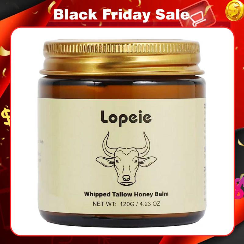 Lopeie Whipped Grass-Fed Beef Tallow Honey Balm - 4 Oz,Moisturizing Cream for Soft, Smooth Skin - Handmade All-Natural Moisturizer - Lavender,Hydrating, Comfort, Moisture Boost Cream, Luminous Firming Cream, Body Care, Hydrating Dry Skin