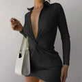 Fashionable Sexy New L-neck Twisted Sexy Tight-fitting Dress