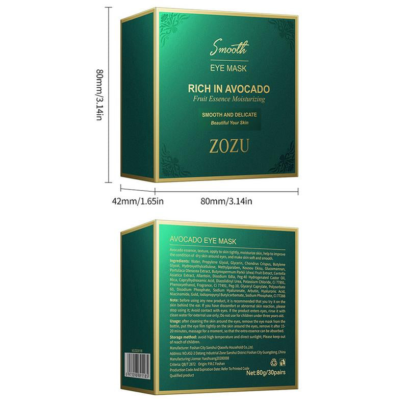 Avocado Moisturizing Eye Bagmask,60Pcs/Set under Eye Mask, Eye Care Product for Dark Eye Bags, Skin Care Gift Moisturizer Hydrating Comfort